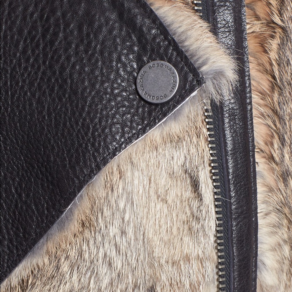 Genuine leather and rabbit fur vest - Picture 2 of 2